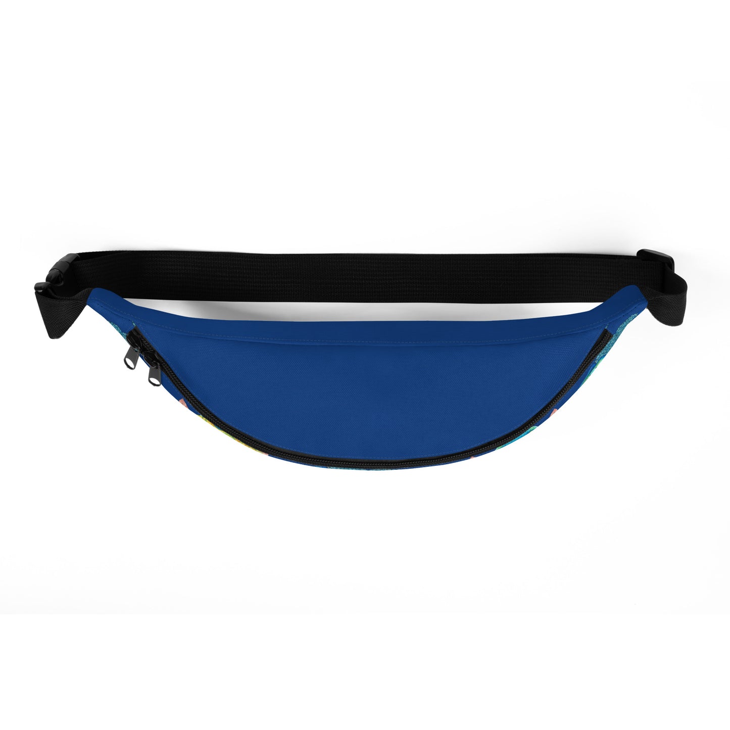 Buddha kaleidoscope design hand-drawn art fanny pack top view, by Briseis Gifts