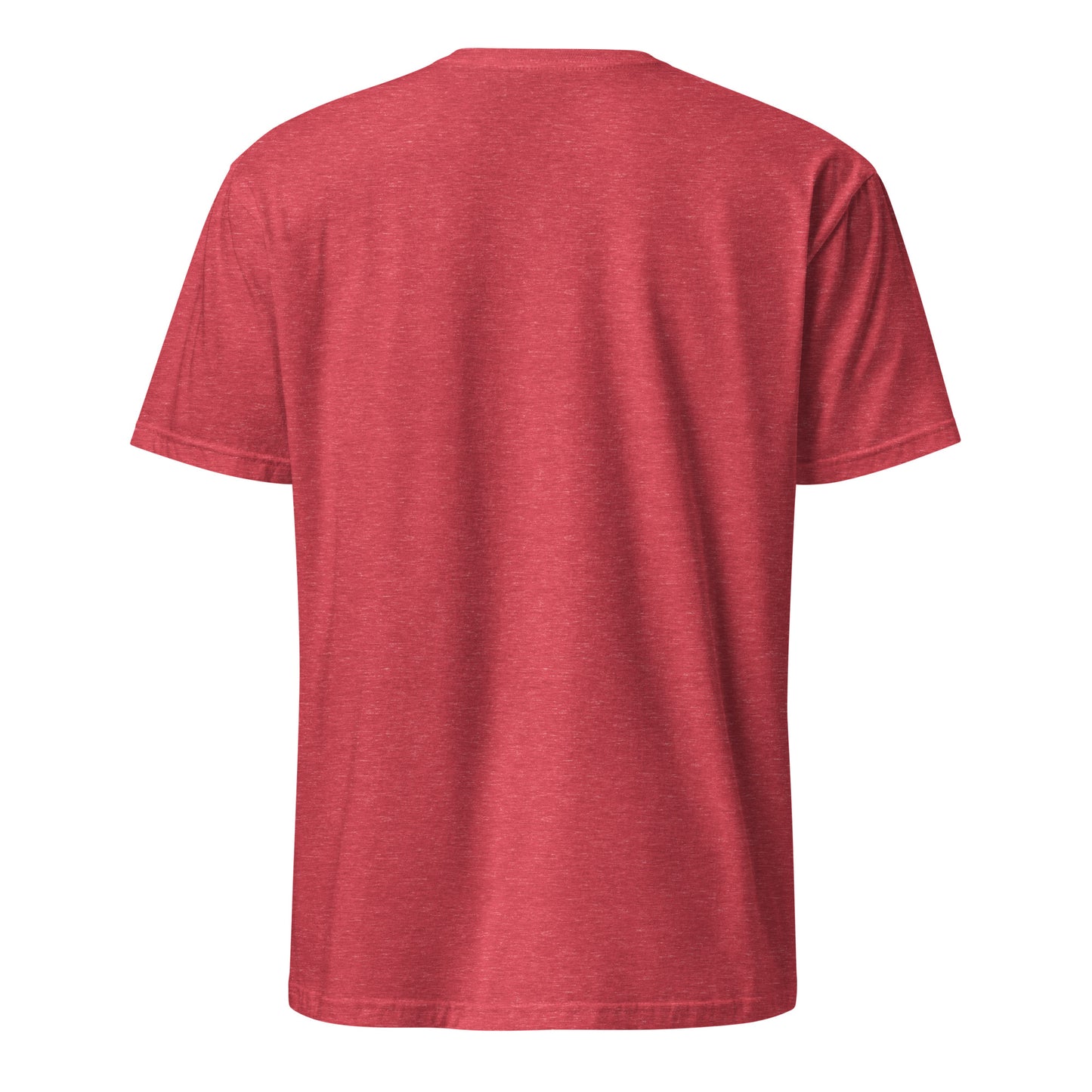 Wild deer hand-drawn art statement unisex red t-shirt back view