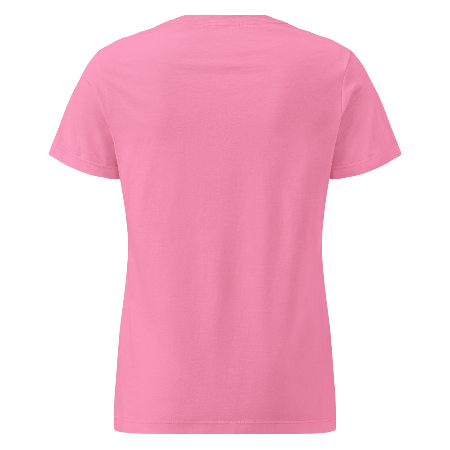 Love cats hand-drawn art women's pink t-shirt back view