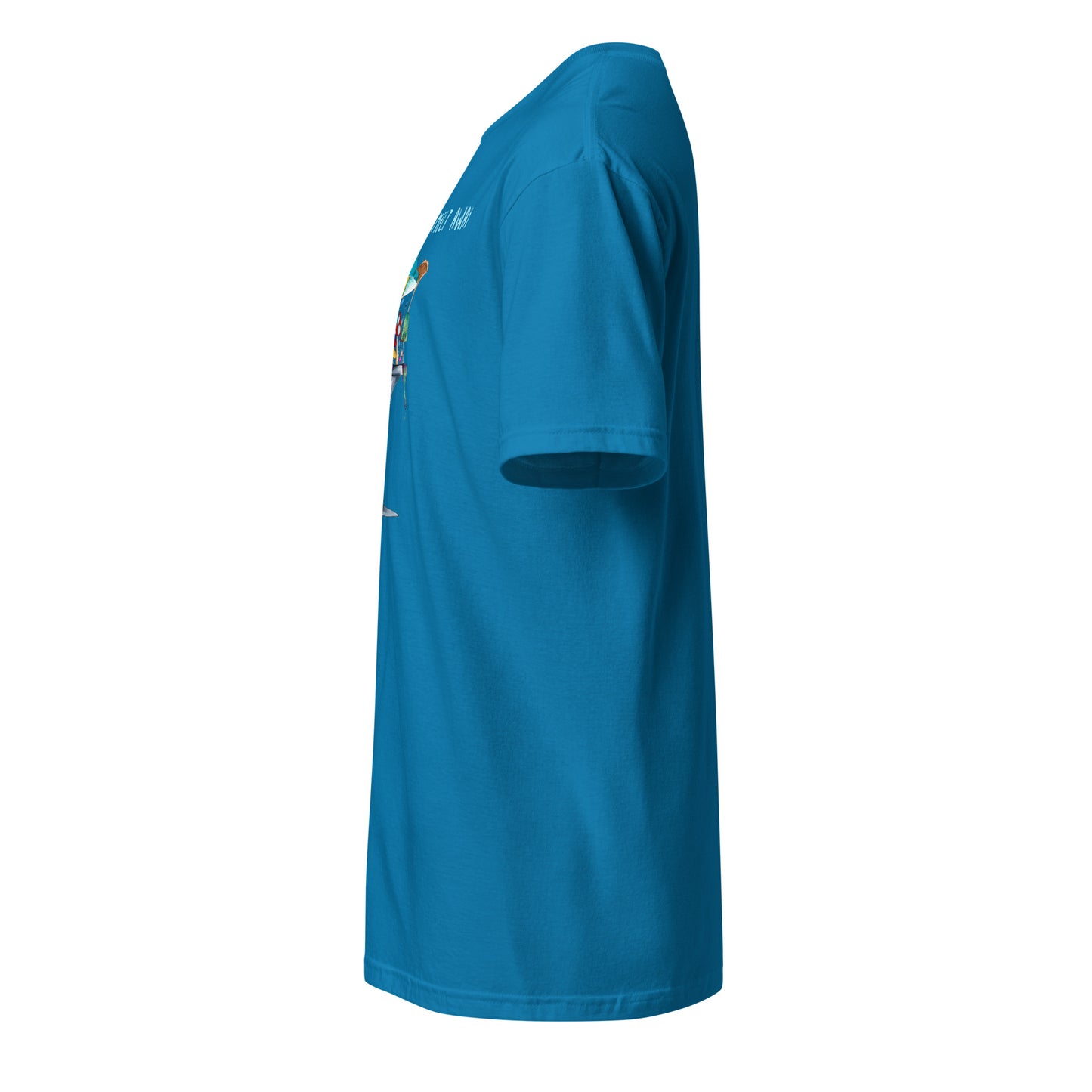 Melting away mushroom hand-drawn art blue hoodie left view