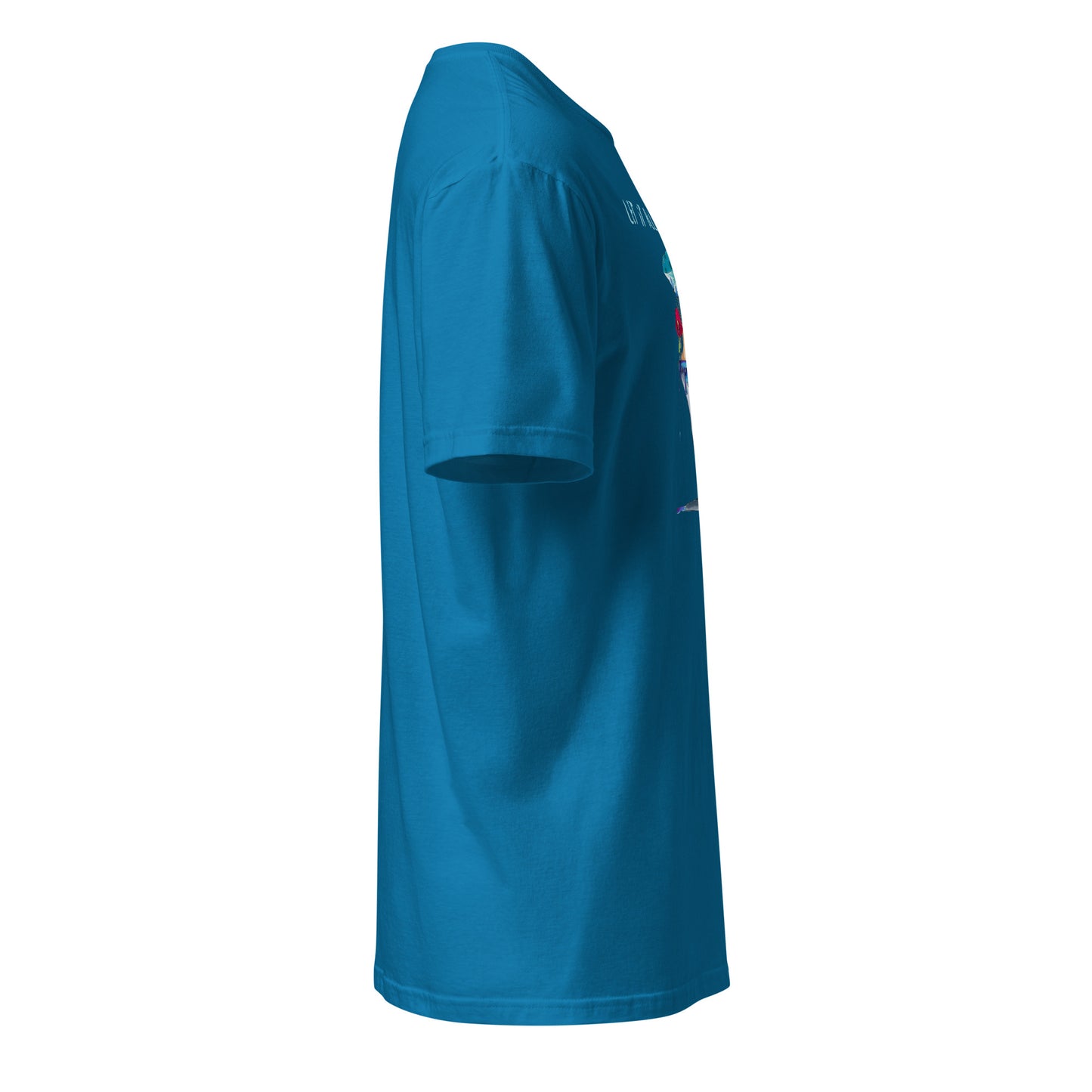 Melting away mushroom hand-drawn art blue hoodie right view