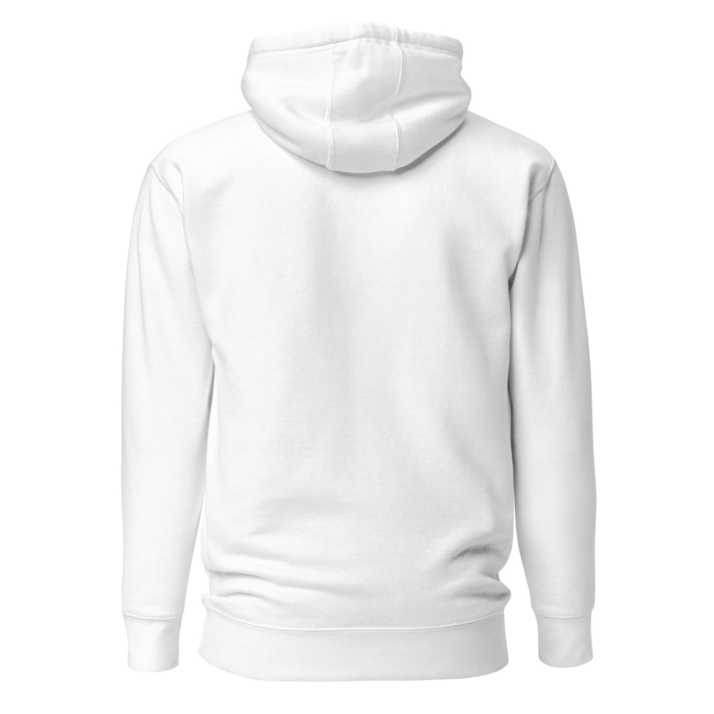 Sloth mama and baby hand-drawn art statement white hoodie back view
