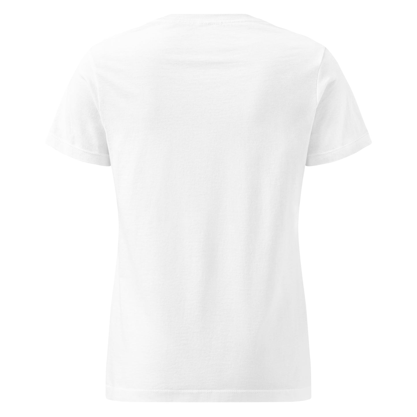 Sloth mama and baby hand-drawn art statement unisex white t-shirt back view