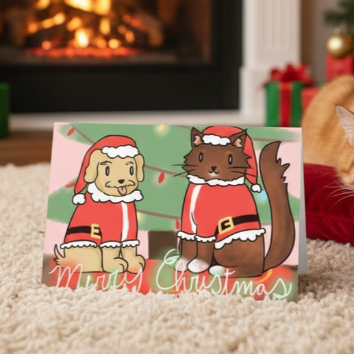 Dog and Catmas Card