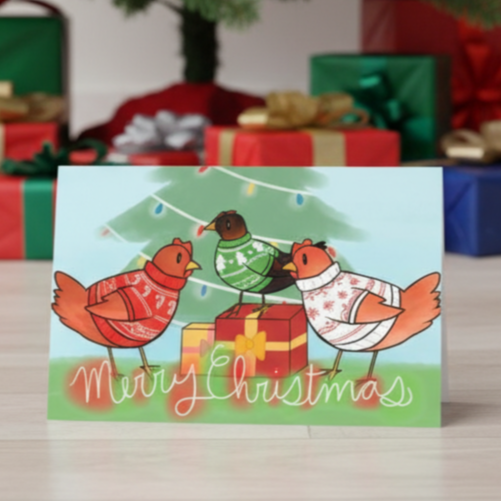 Pecks Under the Tree Card