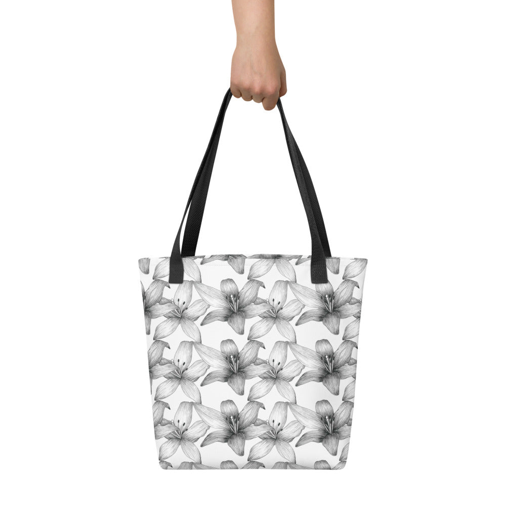 Inked Petals Lifestyle Bag—White