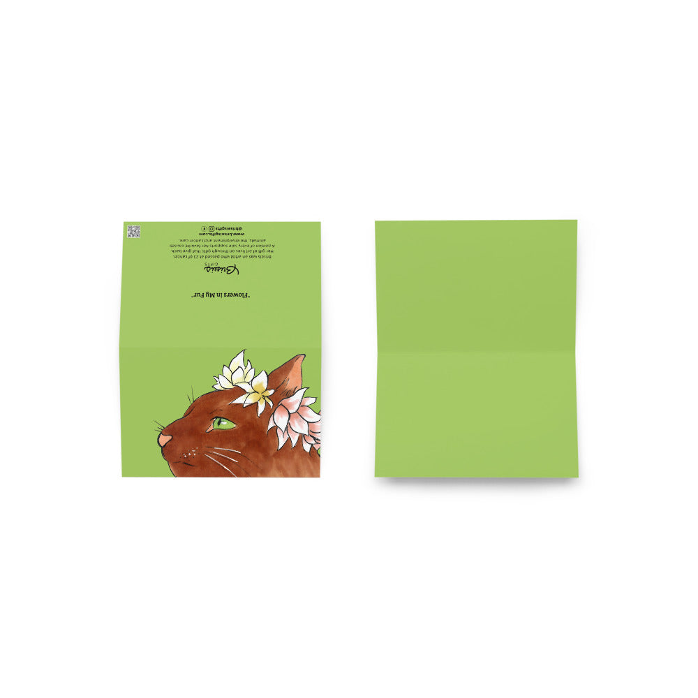Flowers in My Fur Card