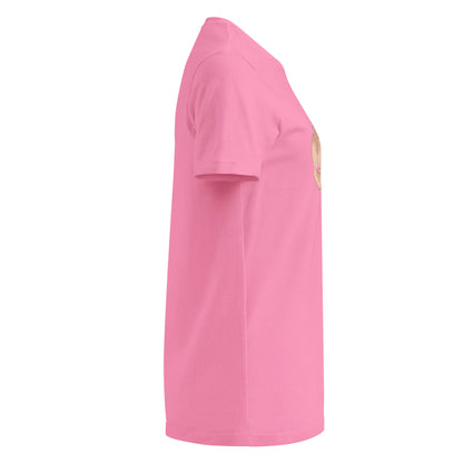 Love cats hand-drawn art women's pink t-shirt right view