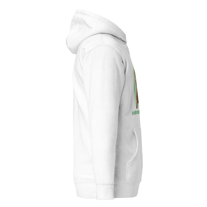 Sloth mama and baby hand-drawn art  statement white hoodie right view
